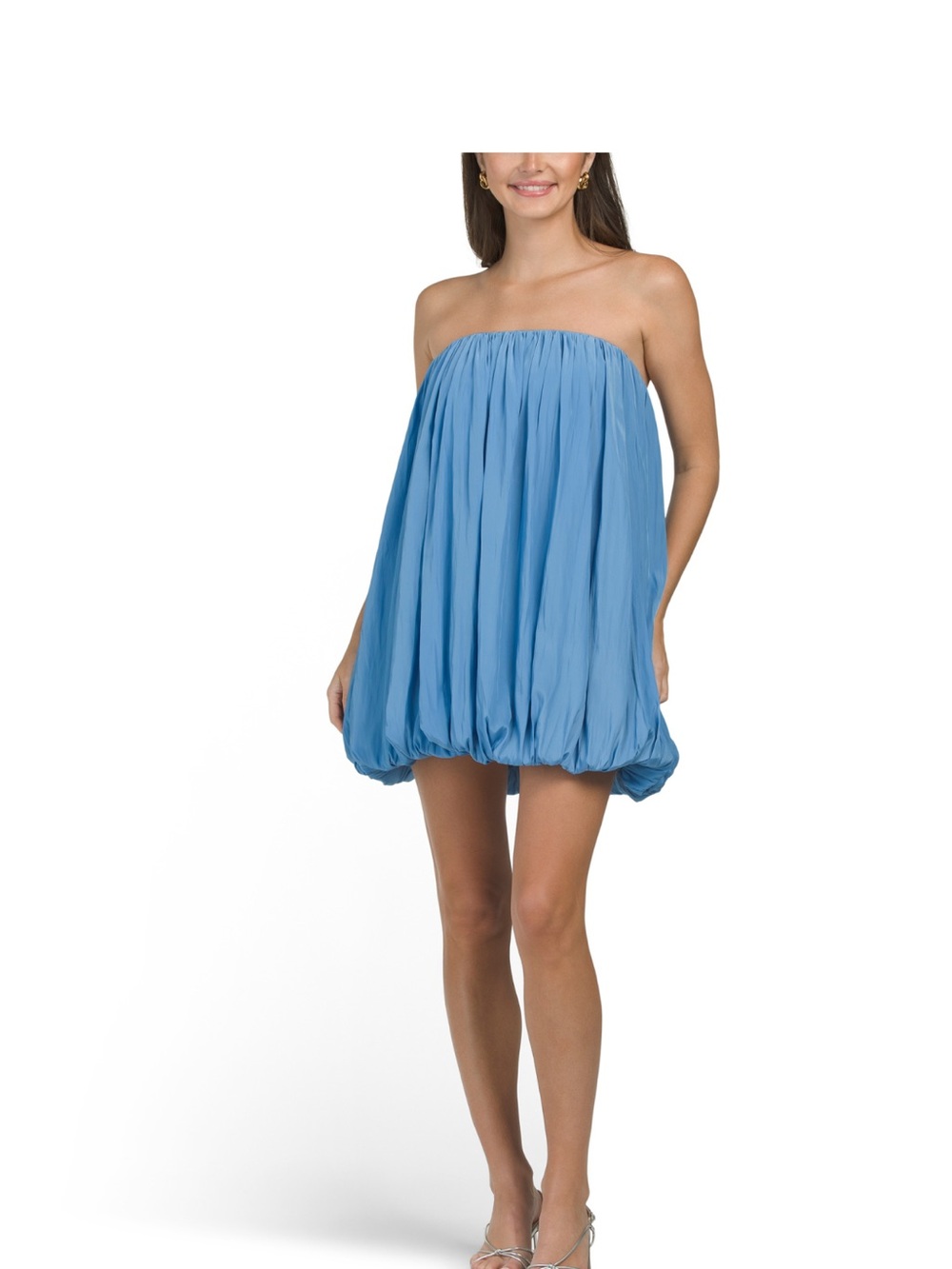 ALC Val Strapless Bubble Mini Dress in Coastal Blue